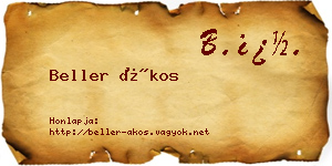 Beller Ákos névjegykártya